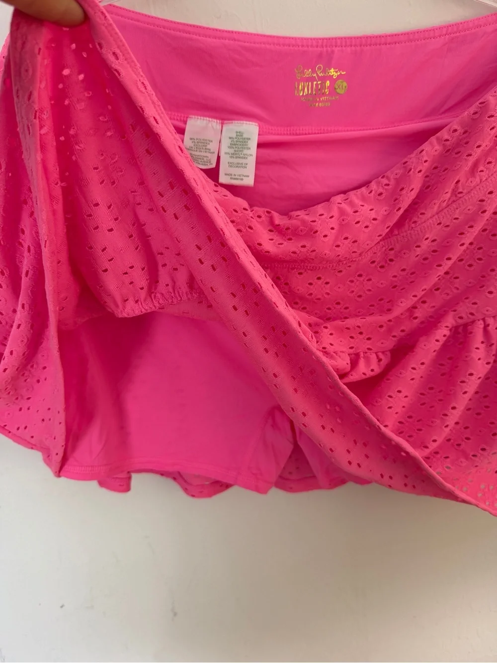 Lily Pulitzer Bright Pink Eyelet Skort Skirt Luxletic